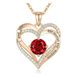 Women’s Jewelry Set Fashion double layer love rose gold pendant female colored zircon heart shaped necklace Valentine's Day Mother's Day gift_ipsvogv.com