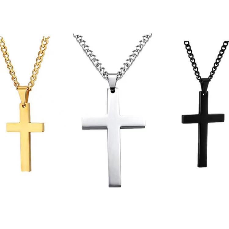 Hot Selg Minimalist Necklace Stainless Steel With Chain Jewelry For Men And Women | Cross Faith Pendant Necklaces_ipsvogv.com