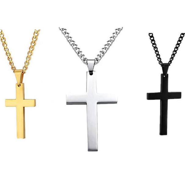 Hot Selg Minimalist Necklace Stainless Steel With Chain Jewelry For Men And Women | Cross Faith Pendant Necklaces_ipsvogv.com