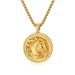 Retro animal horse head titanium steel necklace personality trendy men's literary jewelry clothing model wear accessories_ipsvogv.com