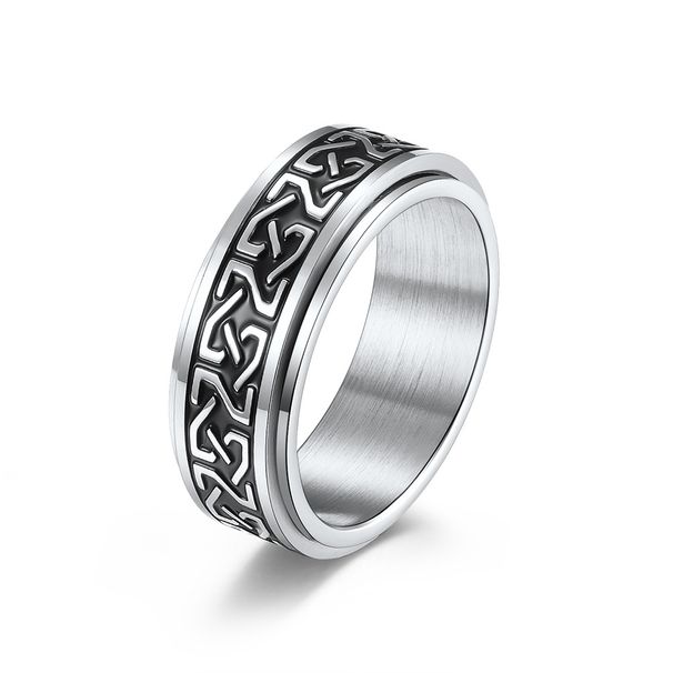 Celtic knot stainless steel rotating ring ring to relieve anxiety wedding engagement couple ring_ipsvogv.com
