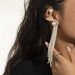 Jewelry Personality Temperament Pearl Tassel Single Earring Business S-shaped Curved Metal Earrings_ipsvogv.com