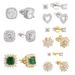Artificial Gemstone Emerald Square Earrings Retro Earrings Temperament Jewelry S925 Silver Earrings Zircon Inlaid Earrings_ipsvogv.com