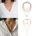 Jewelry Simple And Irregular Pearl Chain Temperament Round Bead Tassel Multi-layer Geometric Necklace_ipsvogv.com