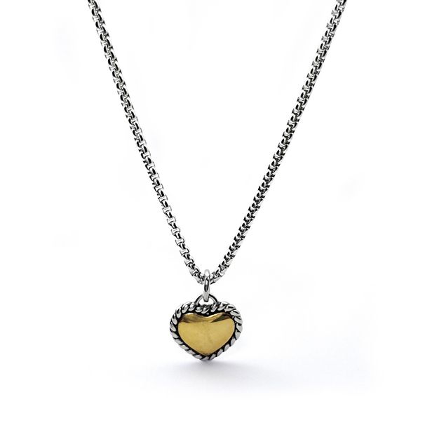Temperament Fashion Retro Multi Color Stainless Steel Love Pendant Female Versatile Pearl Chain Necklace_ipsvogv.com