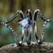 Sanjie Gun Black Three Piece Women's Set With Irregular Rainbow Stone Inlaid Couple's Ring_ipsvogv.com