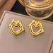 INS With A High-end Feel For Women, Fashionable, Simple, Luxurious, Round, Electroplated Stainless Steel, New Earrings_ipsvogv.com