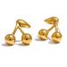 Unisex Plated Sweet Glossy Cherry Shaped Earrings Fashionable Small Fresh Sweet Style Boutique Earrings_ipsvogv.com