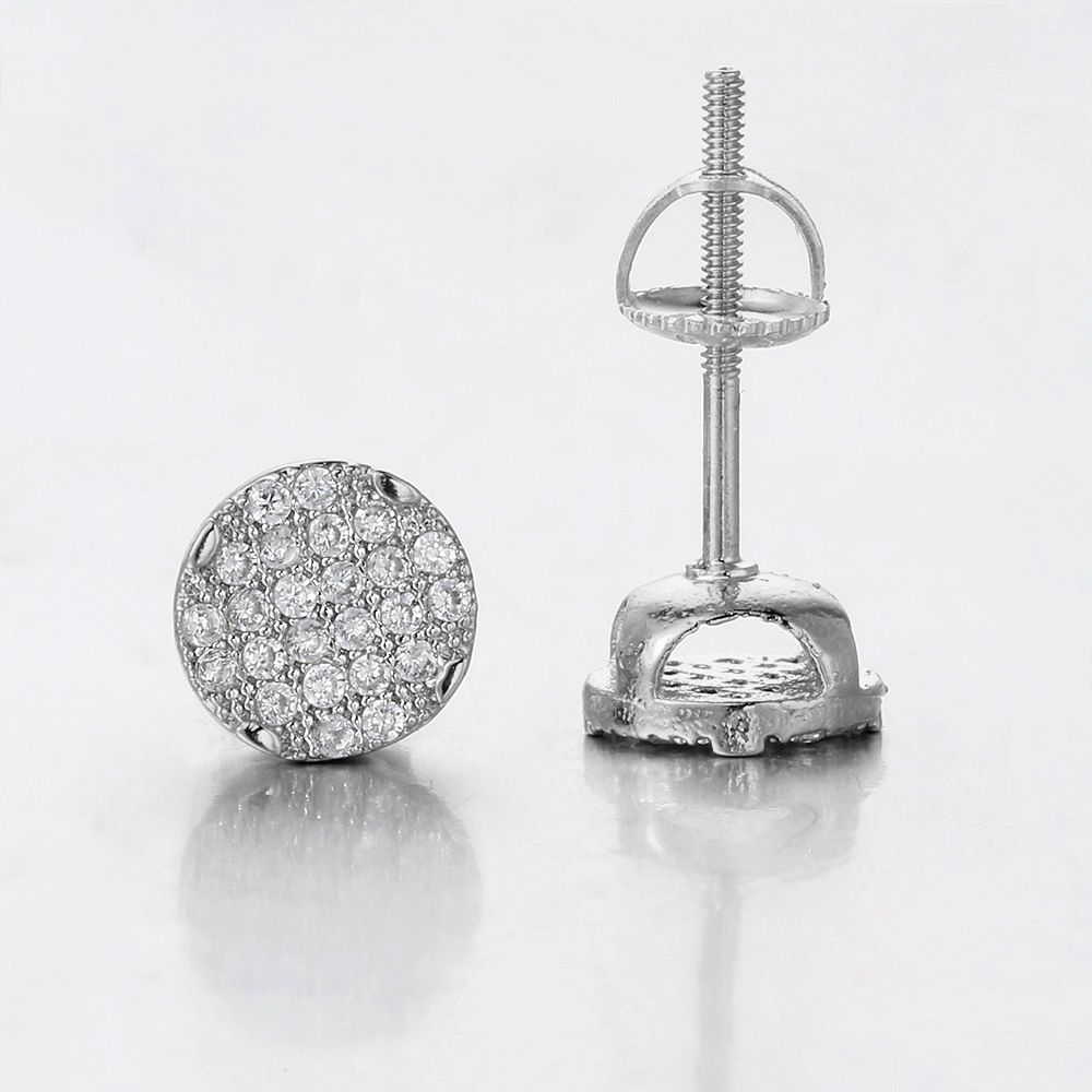Unisex popular round full diamond thread earrings trendy men's personality all match earrings hip hop street popular earrings_ipsvogv.com