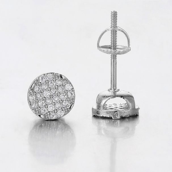 Unisex popular round full diamond thread earrings trendy men's personality all match earrings hip hop street popular earrings_ipsvogv.com