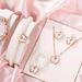 Popular children's jewelry set oil drop butterfly pendant pearl bracelet earrings necklace accessories female_ipsvogv.com
