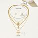 Personalized Cross Necklace & Earrings Set - Sterling Silver Multi-Layer Clavicle Chain, Comfort Fit Christian Jewelry Gift For Women_ipsvogv.com