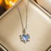 Beautiful temperament, Aurora love necklace, Korean version, light luxury, colorful crystal, stainless steel collarbone_ipsvogv.com