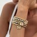 Fashion CCB Round Bead Minimally Ins Bow Pendant Stacked Bracelet_ipsvogv.com