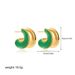 Unisex New Enamel Enamel C Shaped Oil Drop Earrings For Women Small Exquisite Simple Versatile And Fashionable Earrings_ipsvogv.com