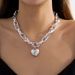 2025 New Arrivals Hip Hop Thick Cross Chain With Heart Pendant for Women Chunky Short Choker Necklace Collar 2024 Fashion Jewelry on Neck_ipsvogv.com