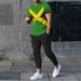 Men's Clothing casual short-sleeved suit 3D digital printing color stripes fashion short-sleeved trousers suit_ipsvogv.com
