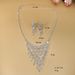 Bridal Wedding Necklace Set - Full Diamond Mesh Design (Evening Party, Elegant Rhinestone Jewelry, 18-20 Inch Adjustable Chain, Gift Box Included)_ipsvogv.com