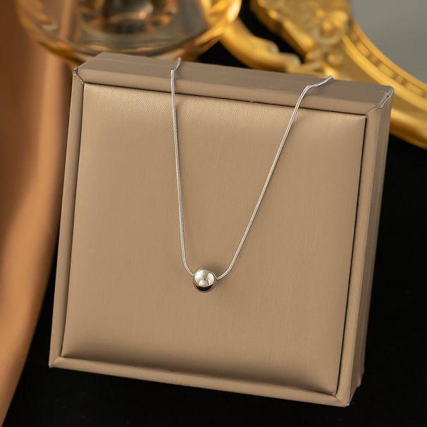 Simple And Fashionable Titanium Steel Necklace For Women, Round Bead Collarbone Chain, Internet Famous Instagram Trendy_ipsvogv.com