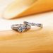 Cao Shi's Platinum Plated Six Claw Couple Engagement Combination Exquisite Zircon Set Ring_ipsvogv.com