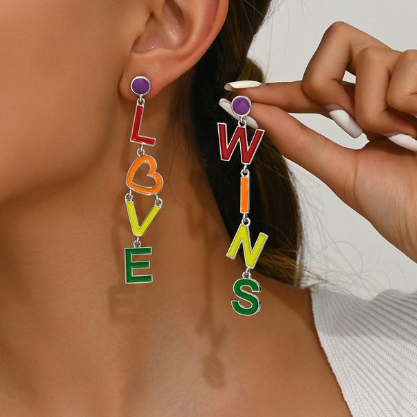Personalized internet celebrity style trendy women's with simple oil drop English letter design earrings, niche high-end_ipsvogv.com