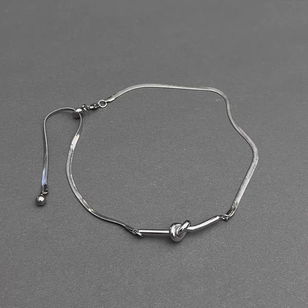Original Knotted Necklace Titanium Steel Does Not Fade Cold Style Temperament Men And Women Short Pull Out Clavicle Chain Necklace_ipsvogv.com