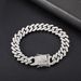 Hip-Hop Trendy Style Diamond-Studded Men's Colorful Diamond Bracelet Fashionable Cool Cuban Chain_ipsvogv.com