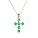 Women's Jewelry Retro Light Luxury Emerald Zircon Cross Pendant Necklace Female 925 Sterling Silver Clavicle Chain_ipsvogv.com