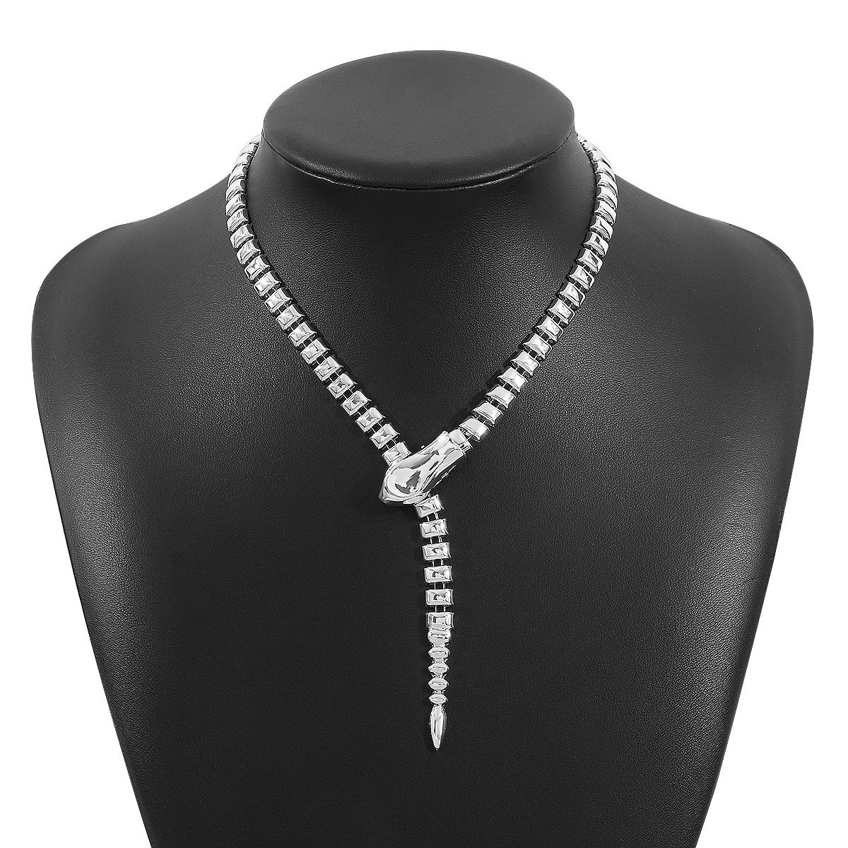 11975 fashionable metal shaped geometric collarbone personalized high-end runway style heavy industry snake bone chain_ipsvogv.com