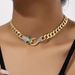 Snake shaped metal chain necklace collarbone chain internet red 2023 new ins hip-hop trendy cool jewelry_ipsvogv.com