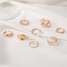 New Handicraft Fashion Love Chain Cross Cut Pearl Opening 8-piece Set Ring_ipsvogv.com