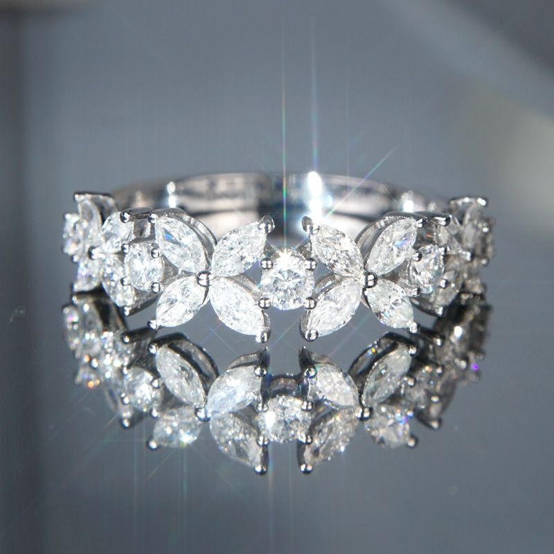 Cao Shi's New Minimalist Four Leaf Clover Zircon Women's Flower Ring_ipsvogv.com