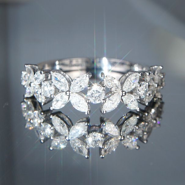 Cao Shi's New Minimalist Four Leaf Clover Zircon Women's Flower Ring_ipsvogv.com