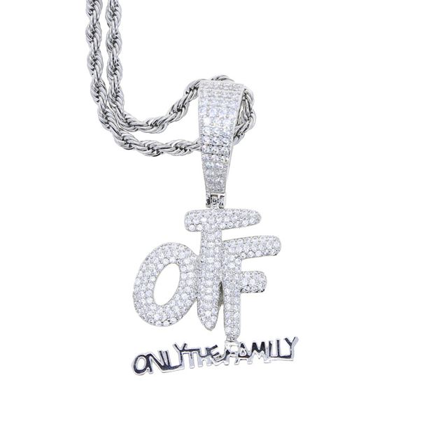 Men's Jewelry Hip Hop Letter Pendant OTF CZ Stone Gold Silver Chain Necklace Trendy Urban Streetwear Accessory Jewelry_ipsvogv.com