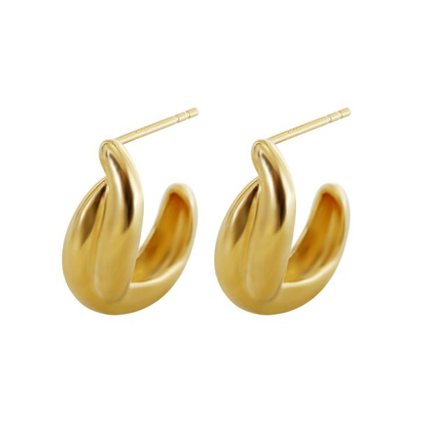 Women's Earrings Temperament Sterling Silver Gold-plated Niche Design High-grade Ear Jewelry_ipsvogv.com