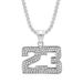 New Hip-Hop Jewelry Titanium Steel Gold-Plated Diamond-Studded Basketball Number 23 Pendant Necklace_ipsvogv.com