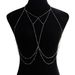 Sexy Bikini Bra Body Chain Crystal Mesh Cross Breast Chain Lingerie Necklace Accessories Nightclub Jewelry Adjustable for Women and Girls_ipsvogv.com