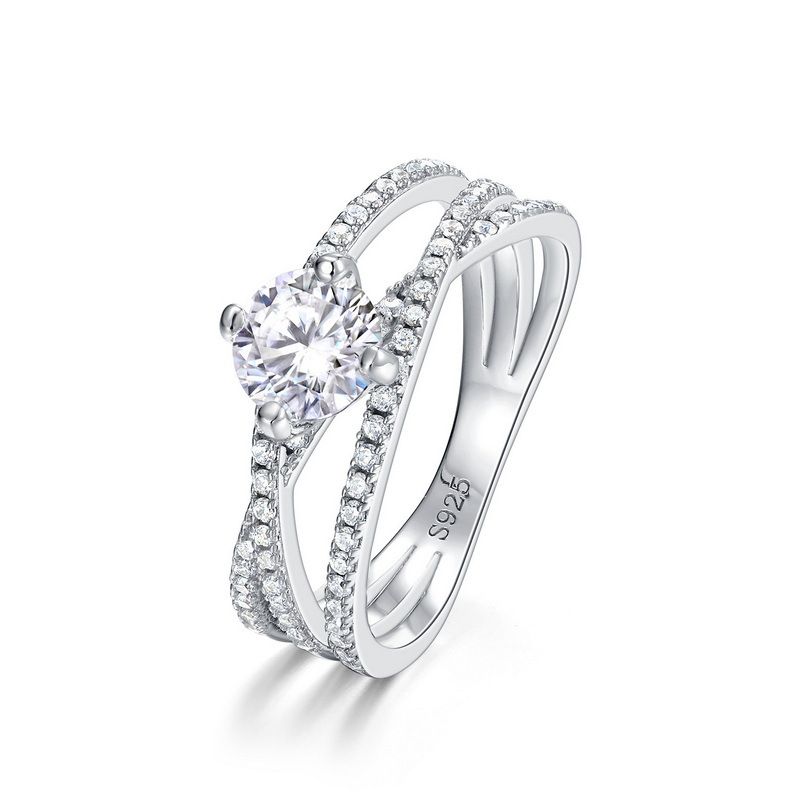 Three Lives Three Worlds Moissanite Ring S925 Silver Engagement Ring Light Luxury Niche Exquisite Gift For Girlfriend_ipsvogv.com
