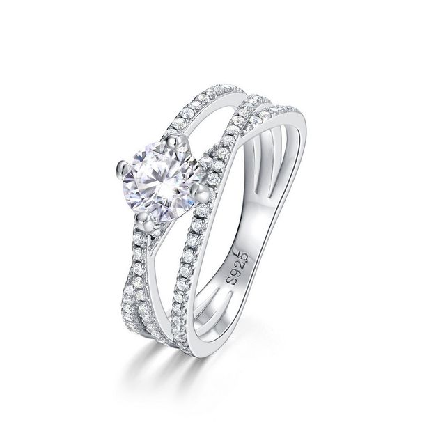 Three Lives Three Worlds Moissanite Ring S925 Silver Engagement Ring Light Luxury Niche Exquisite Gift For Girlfriend_ipsvogv.com