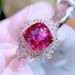Cao Shi Fashion Color Treasure Luxury Simulation Red Zircon Ring High End Accessories_ipsvogv.com