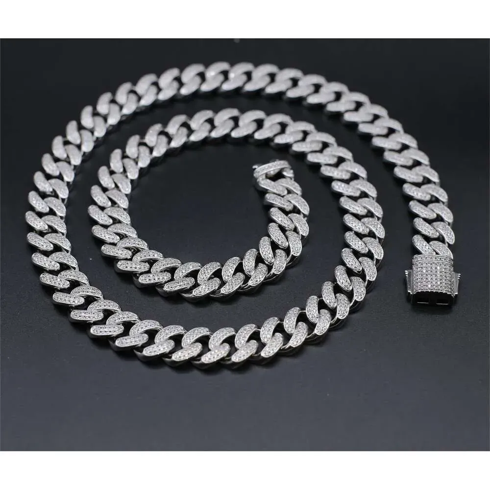 Dia Pass Tester Gold Plated Sier Hip Hop Iced Out Moissanite Women Thick Necklace Miami Cuban Link Chain Men_ipsvogv.com