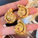 Spot Factory INS Fashionable Niche INS Retro Titanium Steel Conch Colored Zircon Polished Earrings_ipsvogv.com
