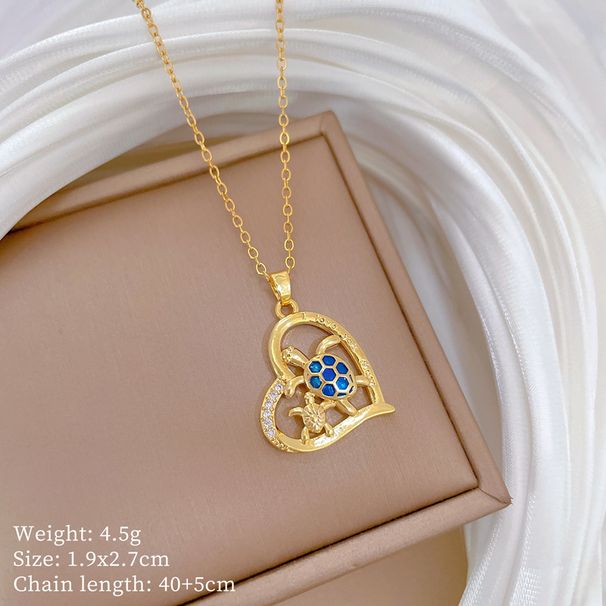 Love 【 】 Turtle Animal Light Luxury Charm Gorgeous Full Diamond Necklace Women's Versatile Clavicle Chain Titanium Steel 【 】_ipsvogv.com