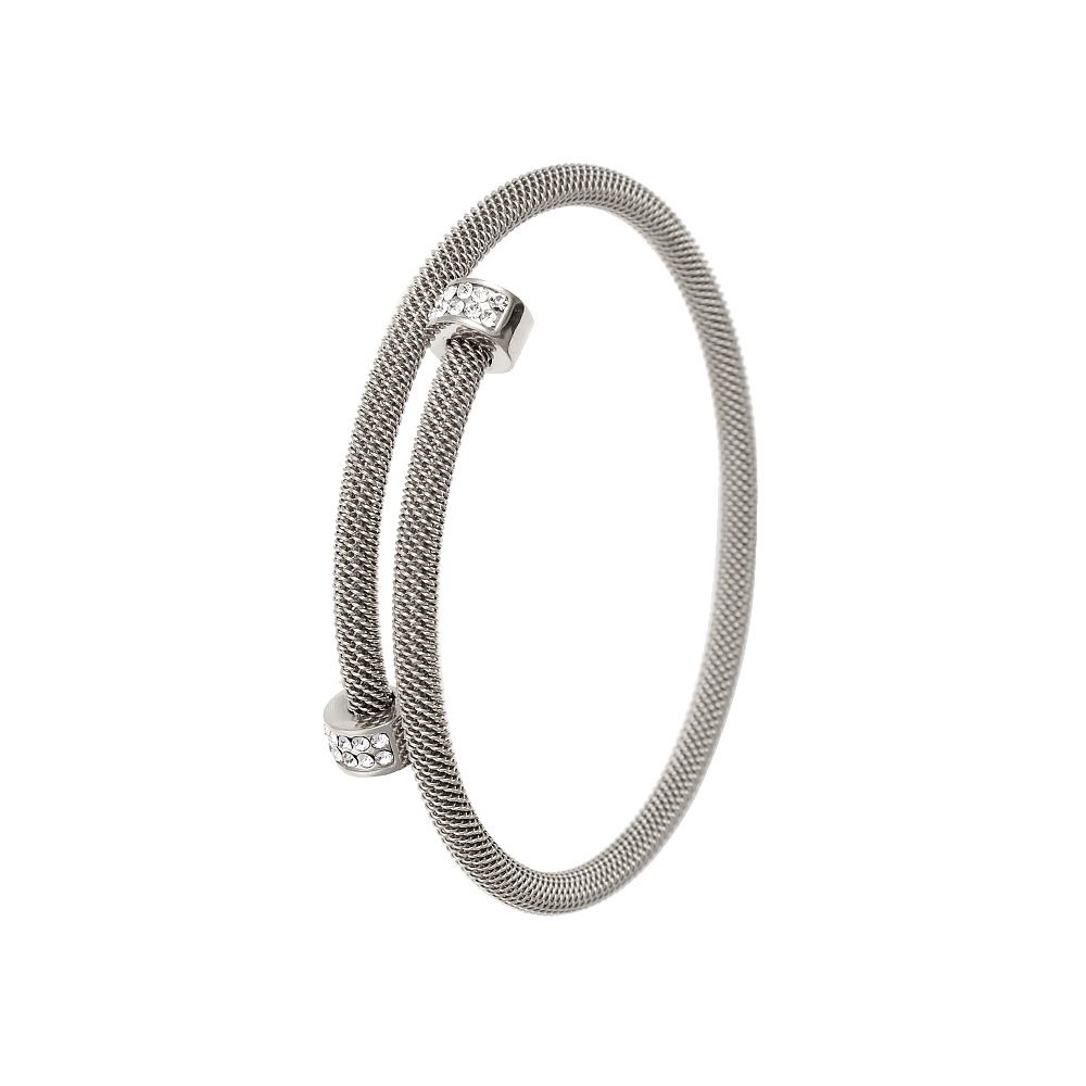 Women's Jewelry Set 316 Ear Pin Stainless Steel Open Bracelet C Shaped Earrings Row Diamond Jewelry_ipsvogv.com
