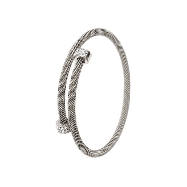 Women's Jewelry Set 316 Ear Pin Stainless Steel Open Bracelet C Shaped Earrings Row Diamond Jewelry_ipsvogv.com
