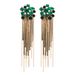 Elegant and fashionable retro geometric metal hollow rhinestone tassel chain earrings for women, versatile and high end jewelry_ipsvogv.com