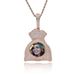 Unisex Hip Hop Photo Pendant Copper Inlaid Zircon Purse Shape Photo Frame Necklace Personality Chain Creative DIY Necklace_ipsvogv.com