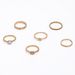 Ins Cool Style Individuality Trend Simple Fried Dough Twists Open Butterfly Flower Joint Ring Set Of 6_ipsvogv.com