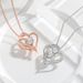 Platinum Double Pendant Decorated With Female To Heart, And Elegant Temperament, High Sense, Zircon Heart Necklace_ipsvogv.com