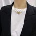 Colorless Titanium Steel Necklace For Women's 2023 New Small And Versatile Collar Chain With Gold Cross Design Feeling_ipsvogv.com